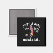 Aimant Juste Une Fille Qui Aime Le Basket-Ball (Recto/Verso)