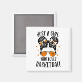 Aimant Juste une fille qui aime le basket-ball 5 (Recto/Verso)