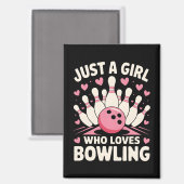 Aimant Juste une fille qui aime le bowling (Recto/Verso)