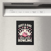 Aimant Juste une fille qui aime le bowling (In Situ (Lave-vaisselle))