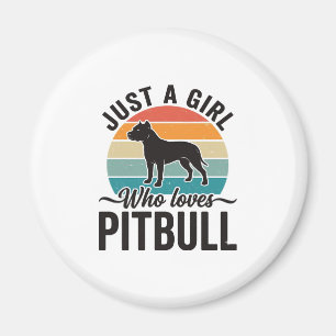 Aimant Juste une fille qui aime le design de chien vintag