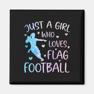 Aimant Juste une fille qui aime le football à drapeau drô