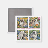 Aimant Juste une fille qui aime le réfrigérateur de lapin (Recto/Verso)