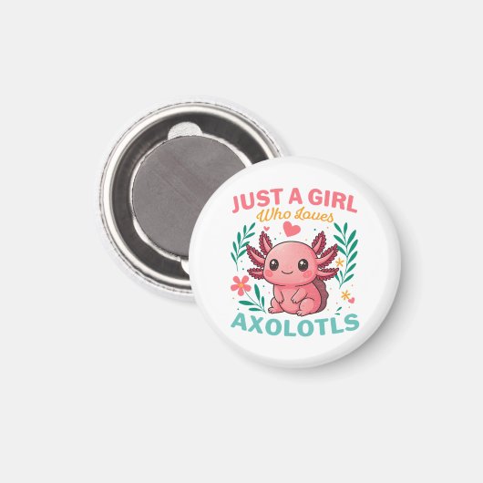 Aimant Juste une fille qui aime les axolotls (Recto/Verso)