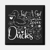 Aimant Juste Une Fille Qui Aime Les Canards Mignons Propr (Devant)