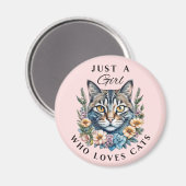 Aimant Juste une fille qui aime les chats (Recto/Verso)