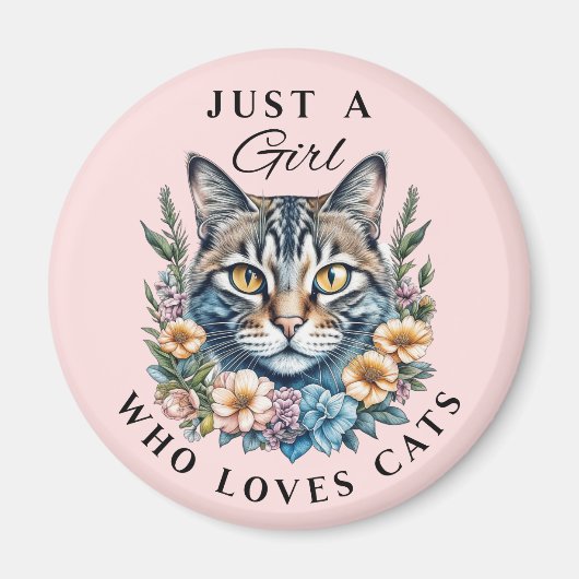 Aimant Juste une fille qui aime les chats (Devant)