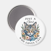 Aimant Juste une fille qui aime les chats (Recto/Verso)