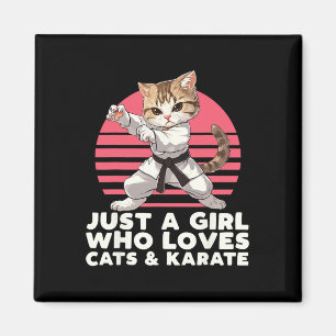 Aimant Juste Une Fille Qui Aime Les Chats Et Le Karaté. F