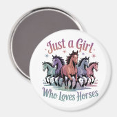 Aimant Juste une fille qui aime les chevaux (Recto/Verso)