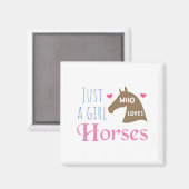 Aimant Juste une fille qui aime les chevaux (Recto/Verso)