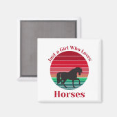 Aimant Juste une fille qui aime les chevaux (Recto/Verso)