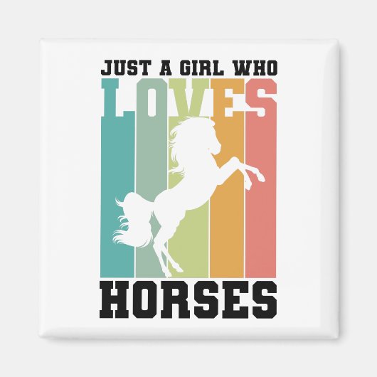 Aimant Juste une fille qui aime les Chevaux | Fille à Che (Devant)