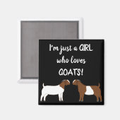 Aimant Juste Une fille qui aime les chèvres - Boer Chèvre (Recto/Verso)