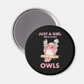 Aimant Juste Une Fille Qui Aime Les Chouettes (Recto/Verso)