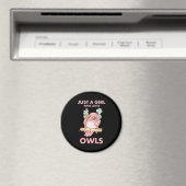 Aimant Juste Une Fille Qui Aime Les Chouettes (In Situ (Lave-vaisselle))