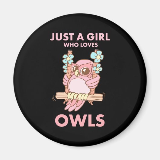 Aimant Juste Une Fille Qui Aime Les Chouettes (Devant)