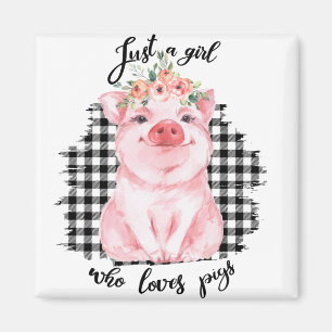 Aimant Juste une fille qui aime les cochons