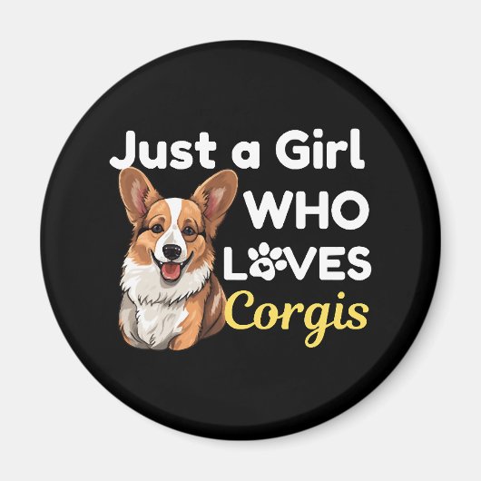 Aimant Juste une fille qui aime les Corgis (Devant)