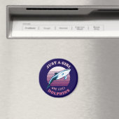 Aimant Juste Une Fille Qui Aime Les Dauphins (In Situ (Lave-vaisselle))