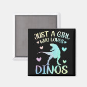 Aimant Juste Une Fille Qui Aime Les Dinos Mignons Dinosau (Recto/Verso)