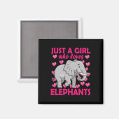 Aimant Juste une fille qui aime les éléphants Zoo Eléphan (Recto/Verso)