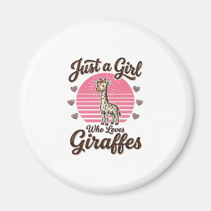 Aimant Juste une fille qui aime les girafes vintage shirt