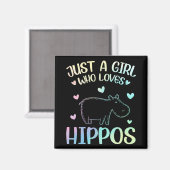 Aimant Juste Une Fille Qui Aime Les Hippopotames (Recto/Verso)