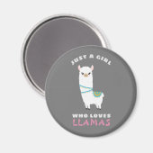 Aimant Juste une fille qui aime les lamas (Recto/Verso)