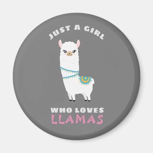 Aimant Juste une fille qui aime les lamas (Devant)