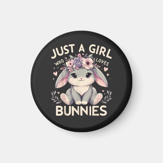 Aimant Juste Une Fille Qui Aime Les Lapins (Devant)