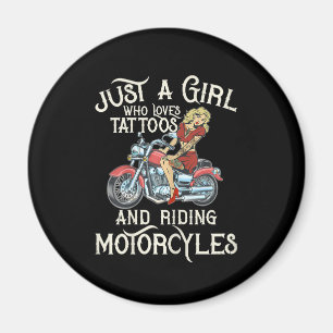 Aimant Juste Une Fille Qui Aime Les Motos Drôle Art Gift.