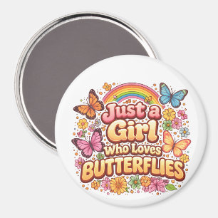 Aimant Juste une Fille qui Aime les Papillons – Joli Flor