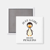 Aimant Juste une fille qui aime les pingouins (Recto/Verso)