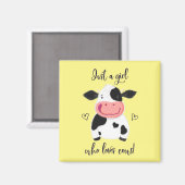 Aimant Juste Une Fille Qui Aime Les Vaches ! Coeurs Et Ho (Recto/Verso)