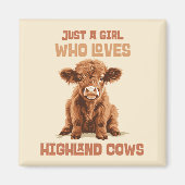 Aimant Juste une fille qui aime les vaches Highland (Devant)
