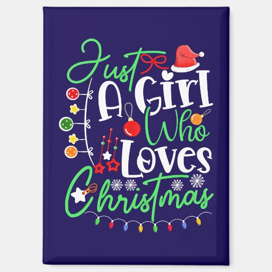 Aimant Juste Une Fille Qui Aime Noël (Recto)