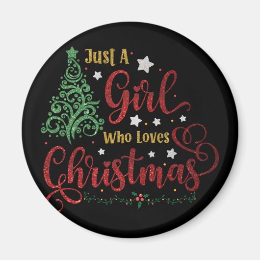 Aimant Juste une fille qui aime Noël (Devant)