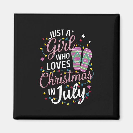 Aimant Juste une fille qui aime Noël en juillet été (Devant)