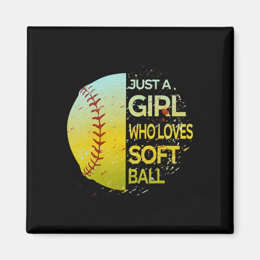Aimant Juste une fille qui aime Softll - Design divisé Gr (Devant)