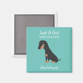Aimant Juste une fille qui aime son Dachshund (Recto/Verso)