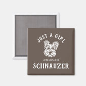 Aimant Juste une fille qui aime son Schnauzer (Recto/Verso)