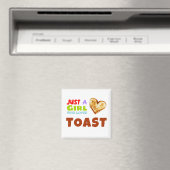 Aimant Juste une fille qui aime Toast (In Situ (Lave-vaisselle))