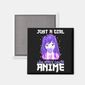 Aimant Juste une fille qui aime vraiment l'Anime en viole (Recto/Verso)