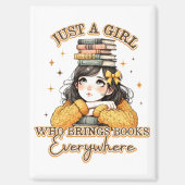 Aimant Juste une fille qui apporte des livres partout (Recto)