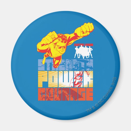 Aimant Justice League Strength. Le pouvoir. Courage. Cara (Devant)
