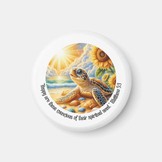 Aimant JW 2026 Year Text Happy Turtle Matthew 5:3