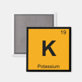 Aimant K - Chimie du potassium Symbole du tableau périodi (Recto/Verso)