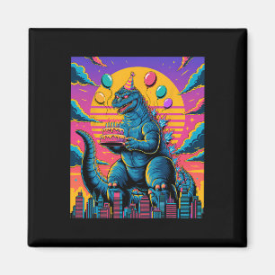 Aimant Kaiju Birthday Lloon And Cake Monster Movie Annive