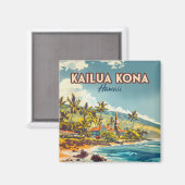 Aimant Kailua Kona Hawaii Big Island Beach Vintage (Recto/Verso)